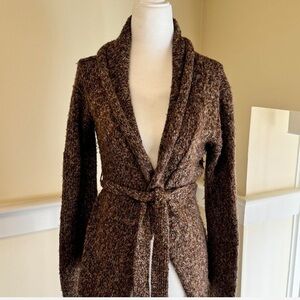 Brown Knit Cardigan with Belt